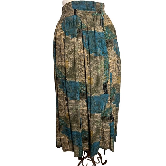 Vintage Carole Little Petites Skirt Blouse size 4 patchwork design Boho - Picture 12 of 16